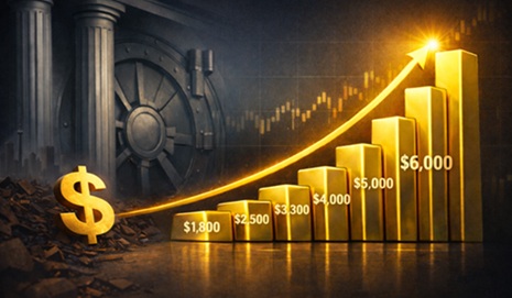 加拿大帝国商业银行(CIBC)预计,由于避险需求持续,黄金均价将达到每盎司6000美元。 加拿大帝国商业银行(CIBC)预计,由于避险需求持续,黄金均价将达到每盎司6000美元。