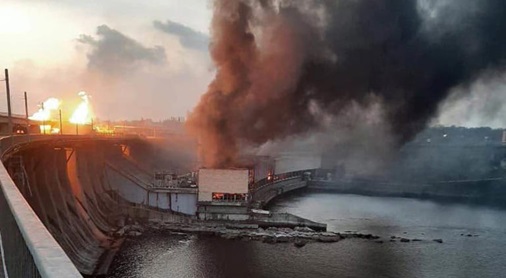 俄罗斯袭击第聂伯罗水力发电厂后造成的环境破坏超过350万美元