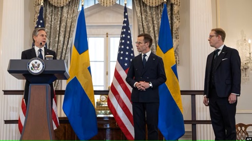 瑞典正式成为北约第32个成员国，首相访问华盛顿并作为嘉宾列席国情咨文演说